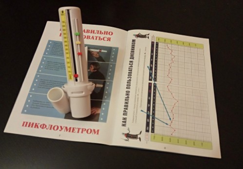 Пикфлуометр с цветной шкалой оценки OMRON